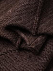 DAZY Women Solid Color Crew Neck Long Sleeve Top And Pleated Skirt Sweater Set - Coffee Brown - View 7