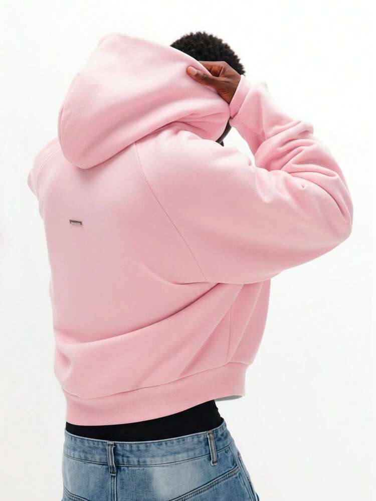 Oversized Zip Up Hoodie With Number Print