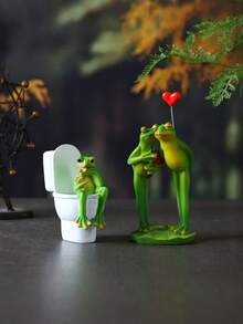 Zazumi Cottage Core Frosch Deko Harzfigur mit ausdrucksstarkem Gesicht, Weihnachtskamin Regal Dekoration im skandinavischen Stil, skurriles Geschenkidee für Herbst Winter Feiertage, Strumpffüller