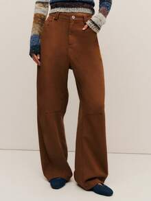 Nöista Cozy Brown Pants, Ideal For Women's Spring Break And Relaxed Summer/Spring Break With A Warm Seasonal Feel. - Rust Brown - View 3
