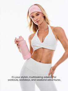 GLOWMODE 1L 即饮式双层不锈钢环形手柄磁性手机支架防滑底座水瓶日常休闲办公室活动 - 粉色 - 查看 6