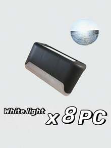 4pcs/8pcs/12pcs/16pcs Solar Lights 1 LED Wall Lamp Set, Black Shell, Warm White/White Light, Outdoor Garden Wall Fence Pathway Landscape Stairway Solar Lights - Black - View 15