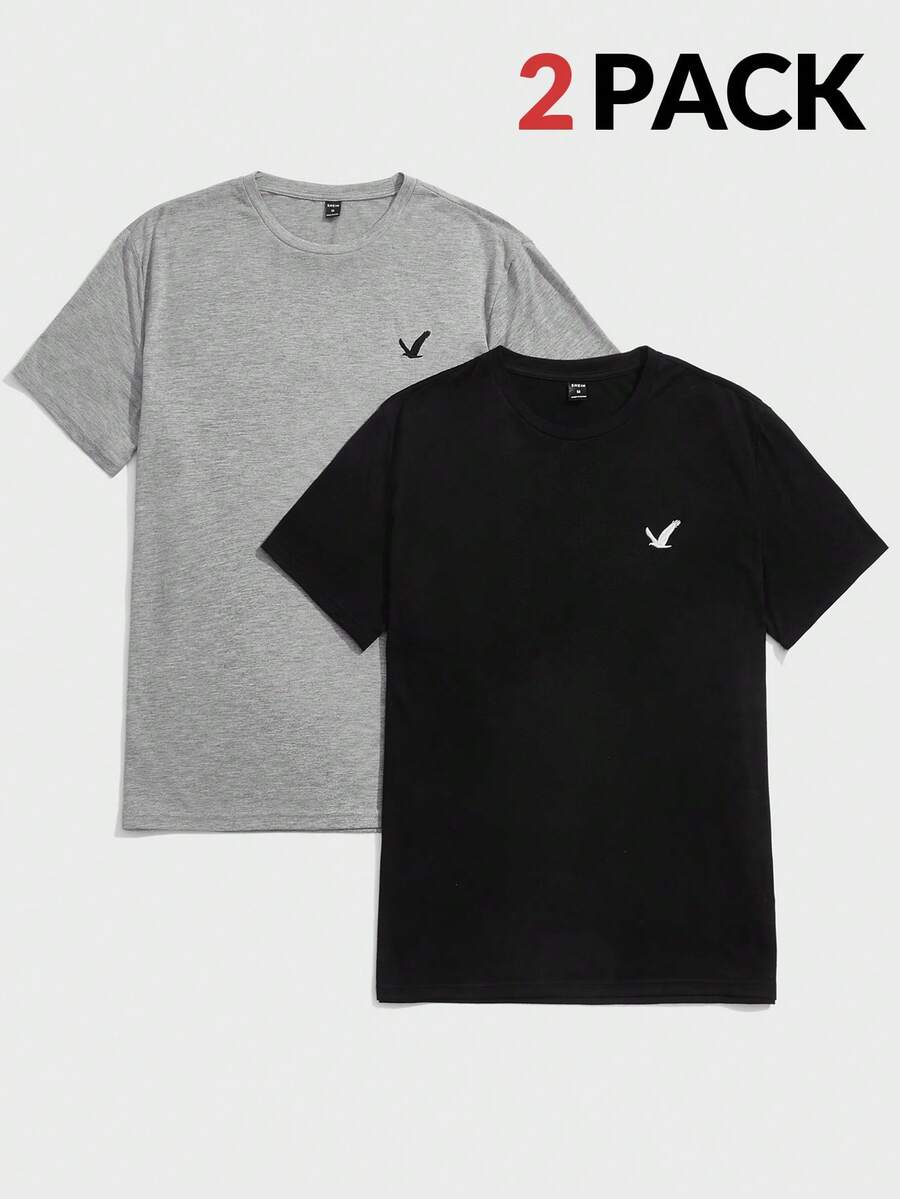 Manfinity BRENVOR Men's Minimalist Printed Round Neck Short Sleeve T-Shirt, Couple Things