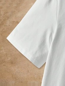 Manfinity VCAY 3pcs/Pack Men's Letter Print Crew Neck Casual Short Sleeve T-Shirts Unisex Blank T Shirts White T Shirt Men Pack Unisex T Shirts T Shirts Pack - White - View 4