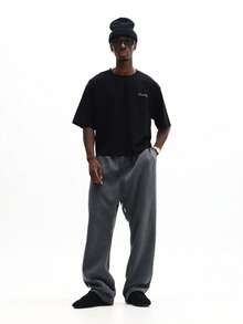 SUMWON Oversized Crew Neck Short Sleeve Summer Club Beverly Hills Rodeo Drive T-Shirt - Black - View 5