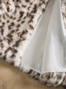 Anewsta Women's Chic Leopard Texture Fluffy Short Jacket, Long Sleeve - Multicolor - View 6