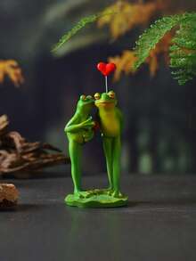 Zazumi Cottage Core Frosch Deko Harzfigur mit ausdrucksstarkem Gesicht, Weihnachtskamin Regal Dekoration im skandinavischen Stil, skurriles Geschenkidee für Herbst Winter Feiertage, Strumpffüller