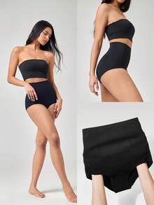 GLOWMODE 1 Pack Sculpt Fit High-Rise Waist Smoothing Effect Coverage Underwear Daily Casual - Black - View 7