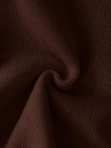 SHEIN Frenchy 女士花卉领侧系带休闲针织背心，秋冬款 - 棕色 - 查看 6