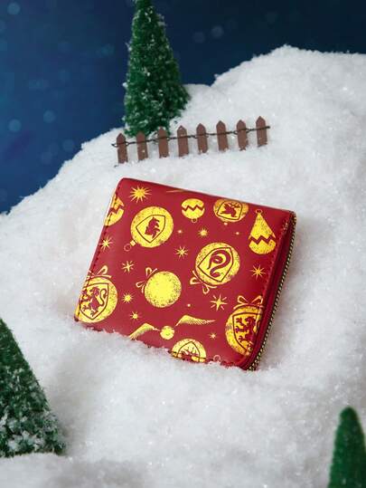 HARRY POTTER X SHEIN Fashionable Golden Snitch Print Zipper Small Wallet