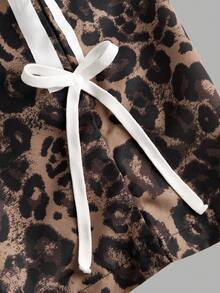 Sparklyn Teen Girl Retro Leopard Print Jumpsuit