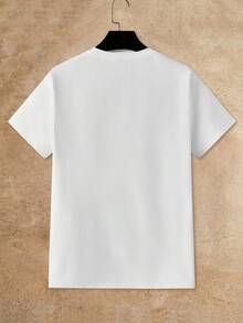 Manfinity VCAY 3pcs/Pack Men's Letter Print Crew Neck Casual Short Sleeve T-Shirts Unisex Blank T Shirts White T Shirt Men Pack Unisex T Shirts T Shirts Pack - White - View 10