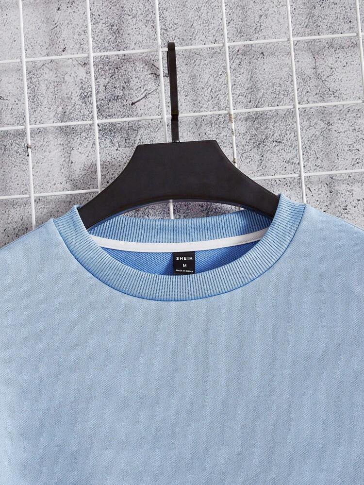 Manfinity VCAY 3 件男士圆领长袖针织休闲运动衫，适合秋冬穿着 - 灰色 - 查看 6