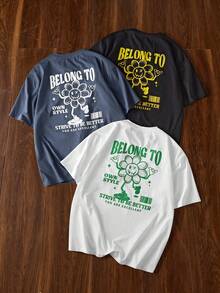 Manfinity VCAY 年轻男士针织休闲宽松短袖多件装，时尚日常穿着 - 彩色 - 查看 6