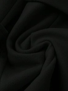 SHEIN PETITE Women's Elegant Solid Color Double-Breasted Overcoat