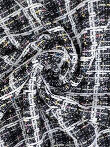 EMERY ROSE 秋冬新款格纹面料圆领长袖优雅时尚优雅外套，适合多种场合 - 彩色 - 查看 7