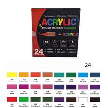 72/60/36/24/12色直涂液体丙烯马克笔，学生艺术专业绘画彩色软头马克笔，纸张紧密可堆叠，DIY涂鸦涂色书着色笔，可用于绘制玻璃、石头等，防水人体彩绘笔 - 彩色 - 查看 3