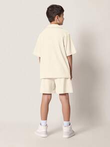 SUMWON 现代纹理两件套休闲夏季度假休闲服短袖度假海滩度假装假日套装