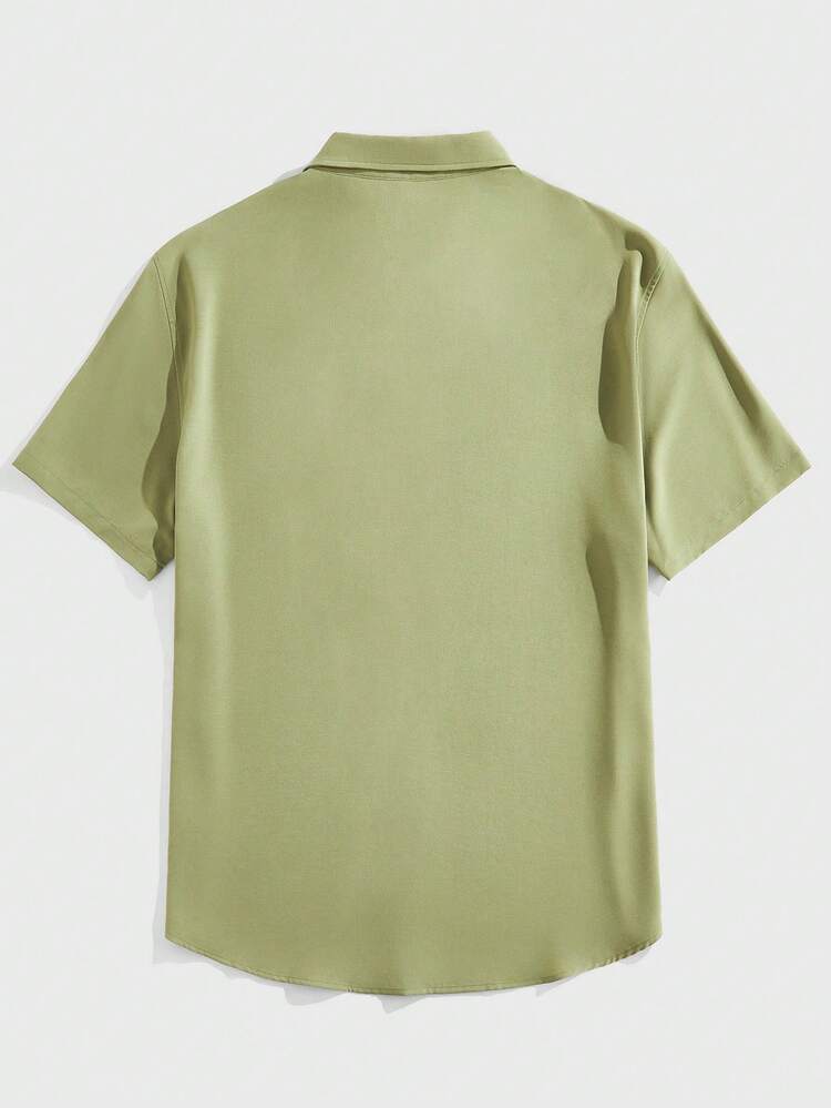 EASEVO Plus Size Men's Multi-Color Woven Short Sleeve Button Up Shirt Set, Pack - Black - View 6