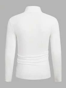 Manfinity VCAY 2pcs Men's Casual Solid Color Stand Collar Long Sleeve T-Shirt - Multicolor - View 3