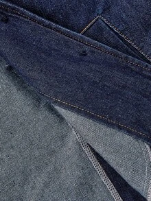 Selenza Women's Fur Collar Long Sleeve Waist Buckle Design Fashion Denim Jacket - Blue - View 10