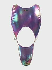 FeverCity 男士修身镂空性感链条装饰连体裤 - 彩色 - 查看 3