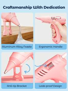 Teckwe 无绳热熔胶枪，USB 充电式无绳胶枪，含 10 根胶棒，适用于 DIY 手工艺品、艺术家居维修