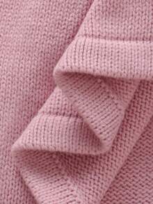 2pcs Baby Girl Outfit: Ruffled Collar Embroidered Sweater Dress + Casual Leggings, Cute & Minimalist Style Baby Set Autumn Winter Season Baby Girl Long Sleeve Outfit Baby Girl Knitted Outfit Baby Girl Knitted Outfits Baby Girl Winter Clothes Set Baby Girl Knitted Outfit Jumpsuit For Baby Girl Elegant Newborn Romper With Bow Baby Knit Jumpsuit Pink Bow Baby Outfit Baby Knitted Outfit Baby Set Autumn Winter Season Vintage Winter Baby Clothes Newborn Sweater Romper Neutral Baby Clothes Unisex - Pink - View 7