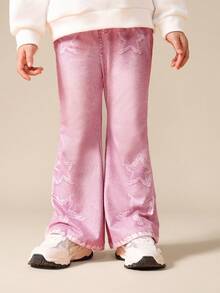 SUMWON Girls Star Print Sweatshirt And Pants Set Winter Casual Co-Ord Outfit - Pink - View 2