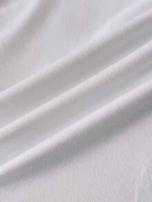 Glowzi 少女休闲复古 Y2K 露肩船领白色印花紧身 T 恤 - 白色 - 查看 7