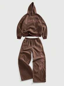 ROMWE MEN Casual 男士休闲连帽卫衣和运动裤套装