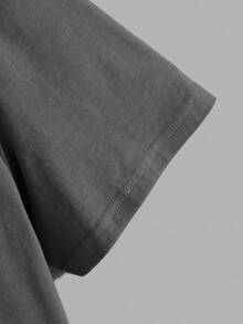 Manfinity NXTstreet 男士三件套针织纯色圆领短袖T恤，夏季 - 黑色 - 查看 5