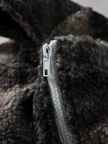 PAVTROS 男士抓绒时尚扎染连帽卫衣，秋冬季长袖上衣 - 淺灰紫 - 查看 6