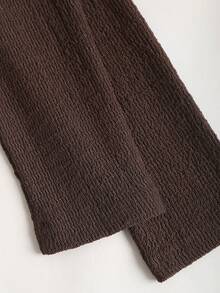 Sweetra Women's New Basic Versatile 2 Pieces Set, Solid Color Off-Shoulder Long Sleeve Top & Casual Drawstring Wide Leg Pants Suit Fall Cloth For Women