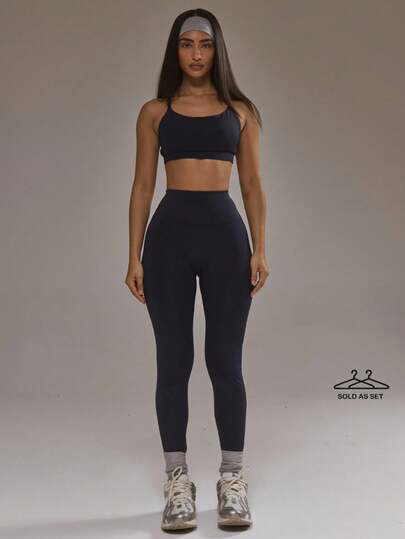 Musera Sport Sports Bra And High Rise Leggings Co-Ord Set Padel Winter Activewear Sport Gym Workout Active Sets Workout Sets Alloy Summer