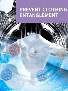 6Pcs Reusable Laundry Scrubbing Balls, Magic Anti-Tangled Lint Catcher, Hair And Fur Remover, Washer And Dryer Cleaning Balls, Non-Electric Soft Wash Tool, Wash Ball For Removal Of Cat & Dog Hair, Fur And Lint - Multicolor - View 6