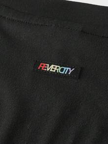 FeverCity 男士休闲日常通勤时尚街头撞色拼接透视网纱长袖T恤，春秋季 - 黑色 - 查看 6