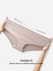 LUVLETTE Plus 3-Pack Mid Waist Basics Microfiber No-Show Briefs Women Underwear Panties Set-Earthy Tones - Multicolor - View 5