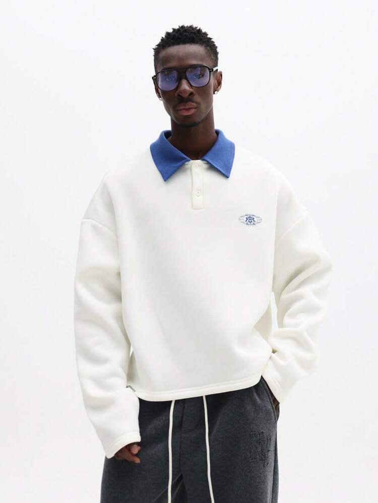 Boxy Polo With Contrast Collar
