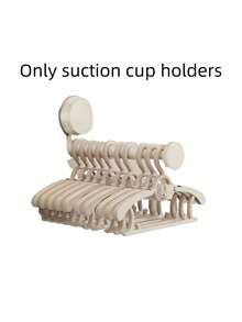 灰白色吸盘式挂钩，可调节伸缩设计，壁挂式收纳方案，阳台衣柜整理架，防锈易清洁，多功能 - 彩色 - 查看 8