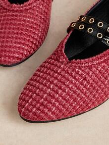 Rosivie 2025 Handwoven Niche Fashion Shoes, New Arrival Double Buckle Strap Ballet Flats For Women - Red - View 15