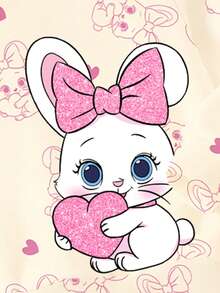 适合女孩的舒适秋冬款式 - 粉色猫咪印花圆领卫衣和打底裤两件套 - 彩色 - 查看 6