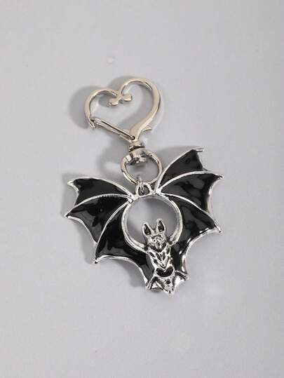 ROMWE Vintage Gothic Style Bat Keychain Pendant, Fashionable Bag Charm, Unique Small Gift
