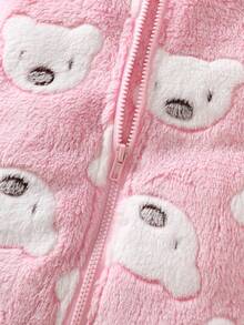 قطعتان جمبسوت طويلة الأكمام مطرزة بطبعة الكوالا الناعمة والدافئة للأطفال حديثي الولادة، ملابس سميكة ودافئة للخريف/الشتاء - متعدد الألوان - مشاهدة 5