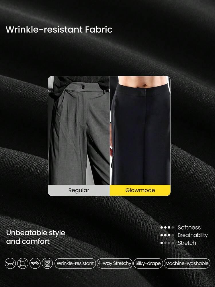 26" Cool Cargo Woven Wrinkle-Resistant Side Pockets Elastic Waistband Cargo Wide-Leg Pants  Daily Casual Wear Spring Summer