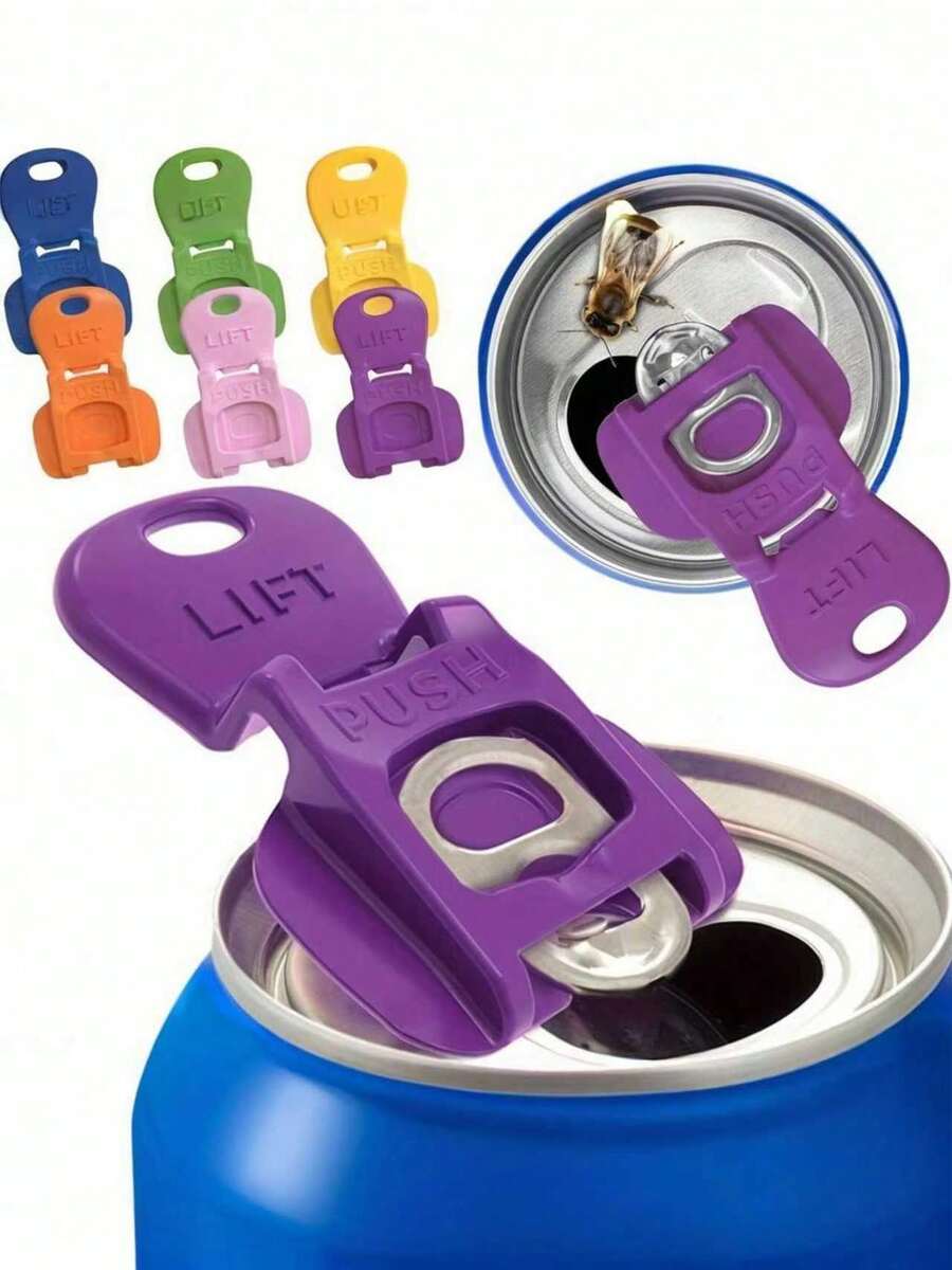 1/6/12Pcs Beverage Can Opener, Colorful Beverage Can Protector Sleeves Suitable For Soda, Beer, Cola, Prevent Insects, Bees, Dust At Parties, Barbecues, Beaches - Multicolor - View 1
