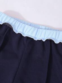 SHEIN 女童字母印花连帽棒球夹克和休闲运动裤套装 - 彩色 - 查看 7