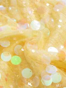 ROMWE Grunge Punk Pantaloncini mini da donna a vita super bassa, con paillettes luccicanti, adatti per l'estate, la spiaggia, la laurea, la Pasqua, i concerti, le vacanze a Nashville, il ballo di fine anno, lo stile punk di strada, i festival musicali - Giallo - Visualizzare 4