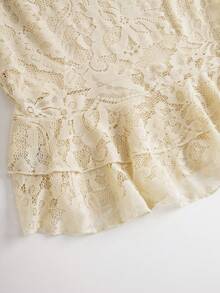 Eryvara Women's Off-Shoulder Long Sleeve Lace Patchwork Mini Dress, Summer Dress, Spring Outfit