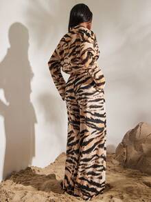 Opulessa Camisa feminina de manga curta com estampa de férias.